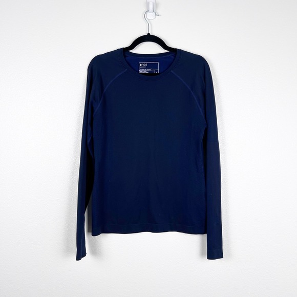 Figs Women's Long Sleeve Tee Shirt Blue Sz L - Picture 1 of 6